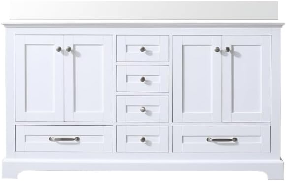 Dukes 60 in. W x 22 in. D White Double Bath Vanity and Cultured Marble Top
