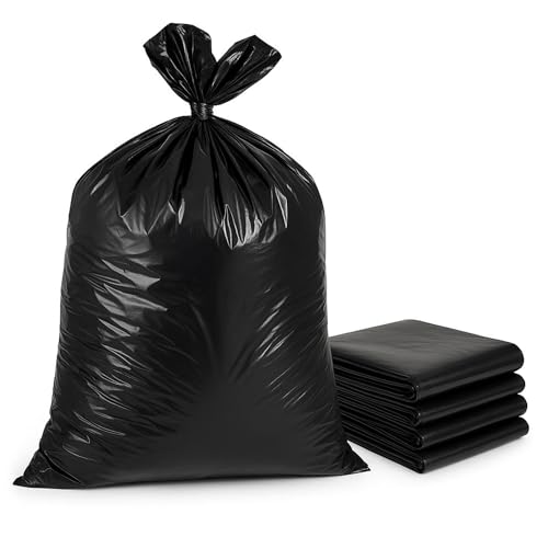 Image of BUYERS POINT | Extra Heavy Duty Compactor Bin Bags General Waste| Recycled 150 Litre 20kg Black Refuse Sacks Bin Liners Bin Bags For Industrial Waste (Pack of 50)