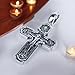 925 Sterling Silver Orthodox Cross Necklace Chain 20 Inch - Double-Sided Eastern Cross Pendant with Jesus Crucifix & Сhurch - Unique Christian Religious Jewelry for Men Women - Handmade