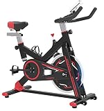 bicicleta indoor spinning profesional El último modelo con diseño estable y mayor calidad del producto. Estructura triangular, volante de 15 kg hará que su tiempo de entrenamiento sea más eficiente. El diseño de rodillo liso reduce las lesiones de rodilla mientras conduce. También puede escuchar la radio o la televisión sin interrupciones durante el entrenamiento.