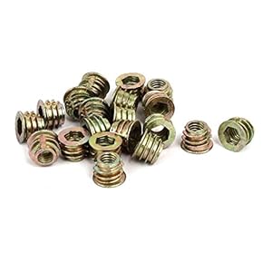 M6x8mm Interface Nails, Screws & Fasteners Hex Socket Threaded Insert Nuts 20pcs for Nut & Bolt Sets Wood Furniture