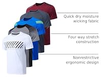 5 Pack Men’s Active Quick Dry Crew Neck T Shirts | Athletic Running Gym Workout Short Sleeve Tee Tops Bulk (Set 2, Medium) — image 4