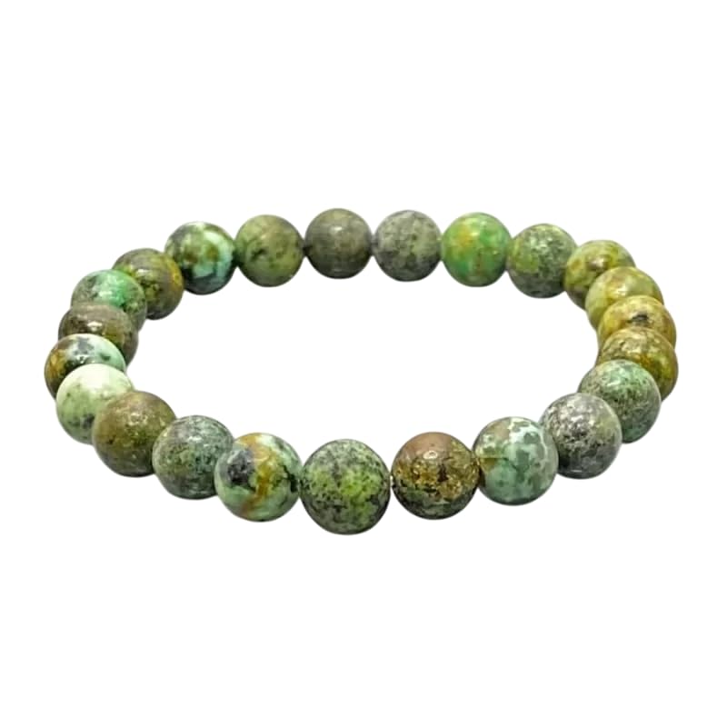 Image of African Turquoise Bracelet for Women Men's Gifts - Protection Healing Crystal Bracelet - 8mm Gemstone Beaded Adjustable