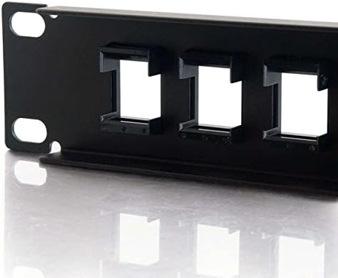 Legrand - C2G 16 Port Patch Panel, Ethernet Keystone Panel with Blank 1U Keystone, Keystones for Ethernet Cables Work with Snap-in Jack, Including Cat6, Black, 1 Count, C2G 03858