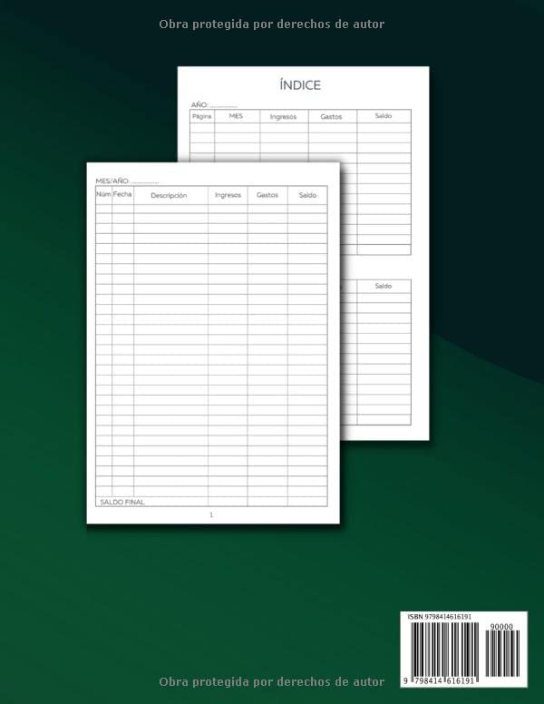 Miniatura 2 de Libro de contabilidad ingresos y gastos Cuaderno de caja para autónomos y Empresas Pequeñas, Un diario de cuentas práctico y fácil de usar. (Spanish
