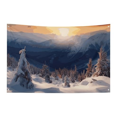 Coucher de soleil d'hiver et douceur printanière avec nos drapeaux de jardin saisonniers