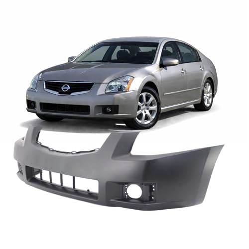 Image of FitParts Compatible with Nissan Maxima 2007-2008 Front Bumper Cover | Primed, With Fog Light Holes, Sedan, Ready to Paint, OEM 62022ZK30B, NI1000247