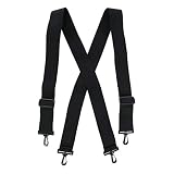 CTM Men's Elastic X-Back Suspenders with Plastic Hook Ends, Black