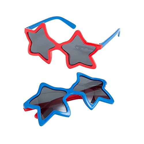 Fun Express Kids’ Star-Shaped Patriotic Sunglasses - 12 Pieces