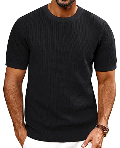 PJ PAUL JONES Mens T-Shirts Knit Short Sleeve Crewneck Shirt Casual Textured Pullover Tees