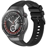 QWYJ Correa para Huawei Watch GT 5 Pro 46mm Bandas Protección de Silicona (Negro)