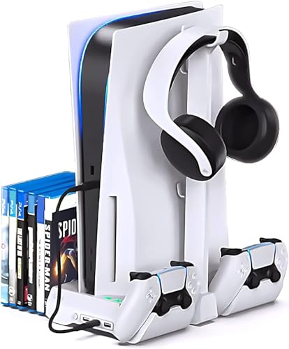 TwiHill Base de resfriamento de ventilador multifuncional é adequada para console de jogos PS5, PS5