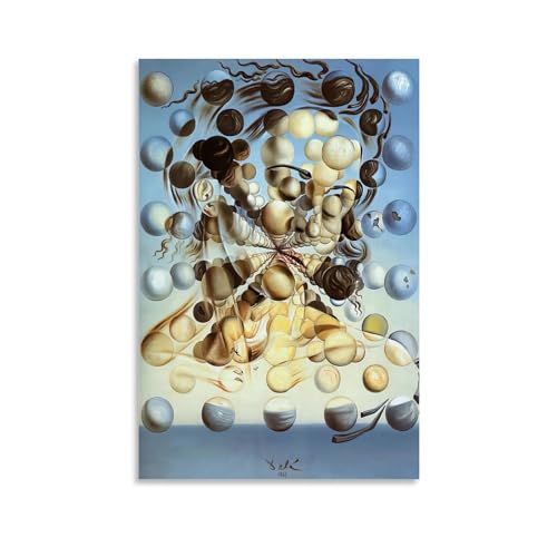 Jkeyfody Póster artístico de Salvador Dalí Galatea de las esferas, pósteres decorativos para habitación, recámara, pared, oficina, hogar, imagen moderna para colgar, 12 x 18 pulgadas (30 x 45 cm)