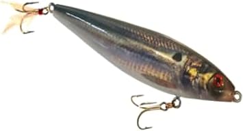 5" Wood Boog Top Water Fishing Lure Topwater Bass Duck Lure Bomber Wooden Plopper Twirling Floating Lures Threadfin SHAD - Rattle