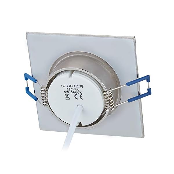 HCFEI 6er Set LED Einbaustrahler 5W dimmbar flach Eckig IP44 Badezimmer 230V Spot Außen Warmweiß 3000K – Bild 6