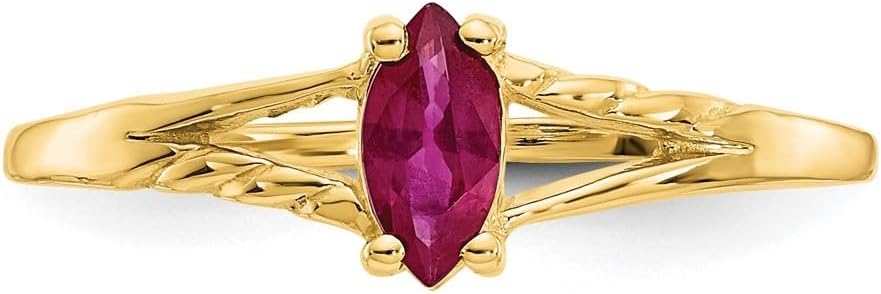 Diamond2Deal 14k Yellow Gold Ruby Solitaire Engagement Ring Size 7 (0.33 ct)