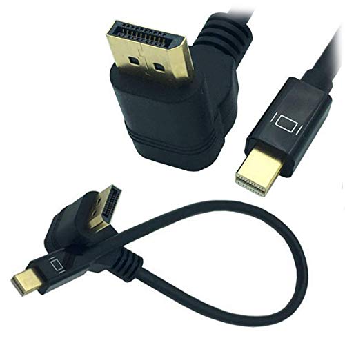 UP �p�x�t�� 90�x DisplayPort to Mini DisplayPort�P�[�u���ϊ��A�_�v�^�y25cm�zMini DisplayPort to DisplayPort�I�X �����P�[�u��