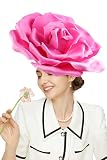 Gionforsy Flower Fascinators Hat Tea Party Hats for Women Rose Fascinator Hat for Wedding (US, Alpha, One Size, Rose Red)