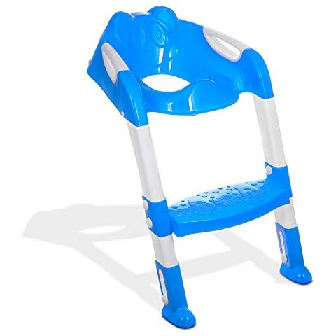 Hillington Baby Toddler Potty Training Toilet Ladder Seat Steps Assistant Potty for Toddler Child Toilet Trainer (Blue) Cover