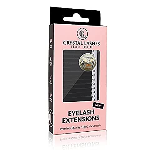 Eyelashes Extreme Volume Crystal Lashes Mix 0.07 Mix 8-16mm-D, black