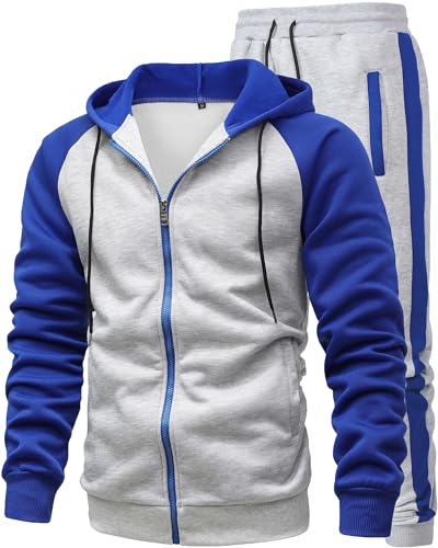 GXAMOY Men 2-Piece Tracksuit with Hooded Jacket