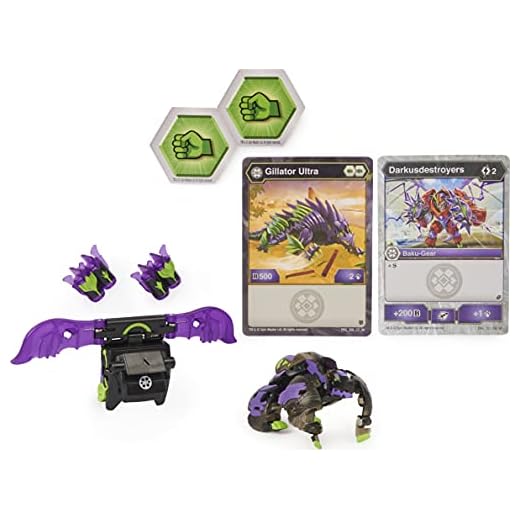 Bakugan Ultra, Darkus Gillator con Transforming Baku-Gear, Armored Alliance Figura de acción coleccionable de 3 pulgadas de altura