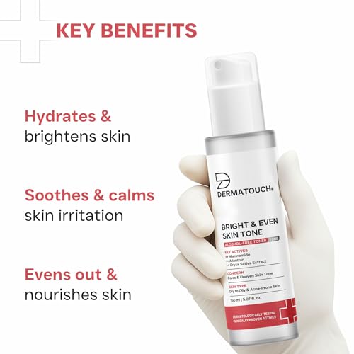Image of DERMATOUCH BRIGHT & EVEN SKIN TONE ALCOHOL FREE TONER with 3% Niacinamide | Face Toner For Dullness, Dehydration & Open Pores | Suitable For All Skin Types | 150ml