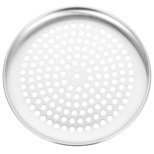 Yardwe Pizza Pan with Holes, 9inch Round Stainless Steel Bakeware Pizza Tray Nonstick Pizza Baking Pan Baking Supplies for Home Restaurant
