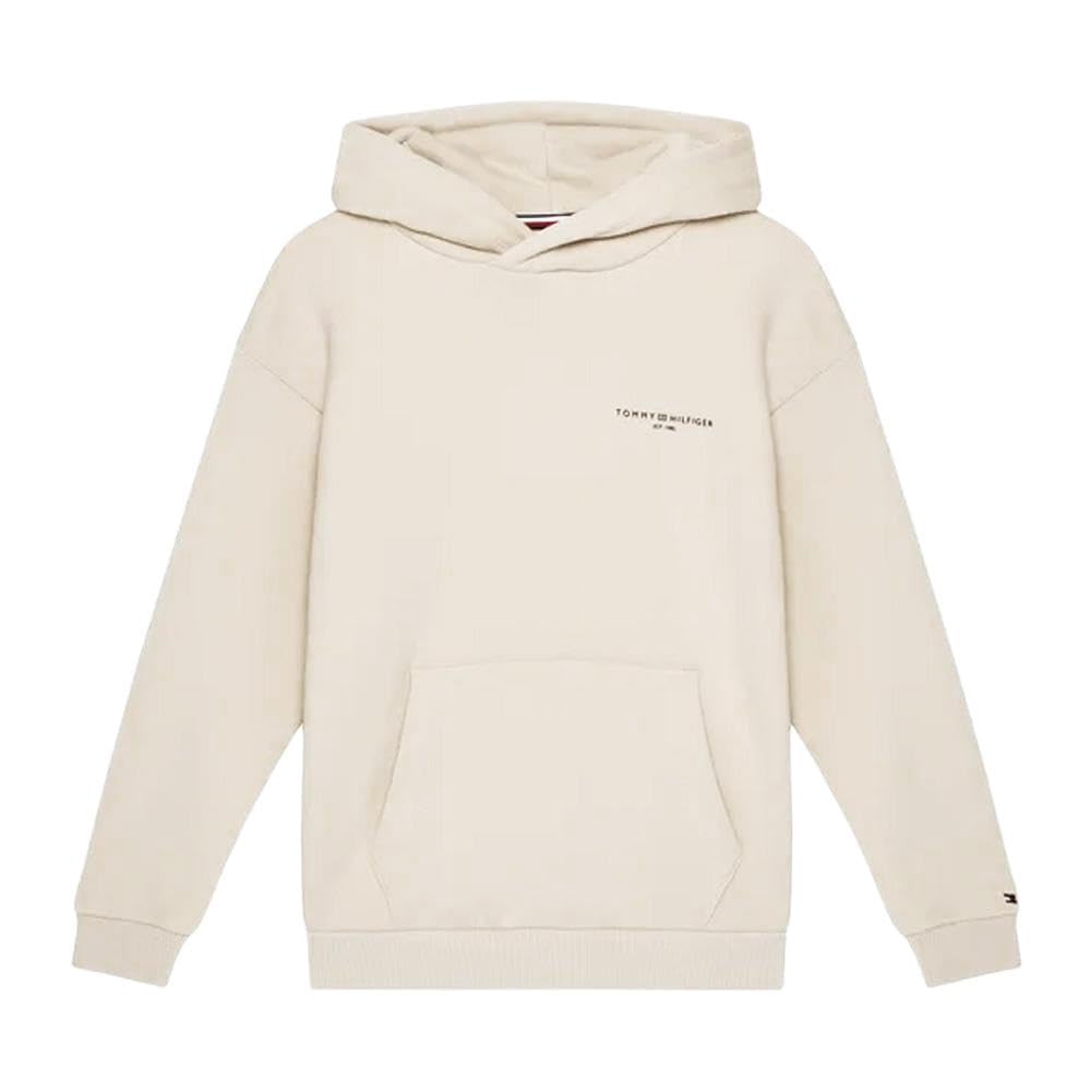 Tommy Hilfiger Boys Off-White Ecru ' Mini Corp Hoodie, 16 Years