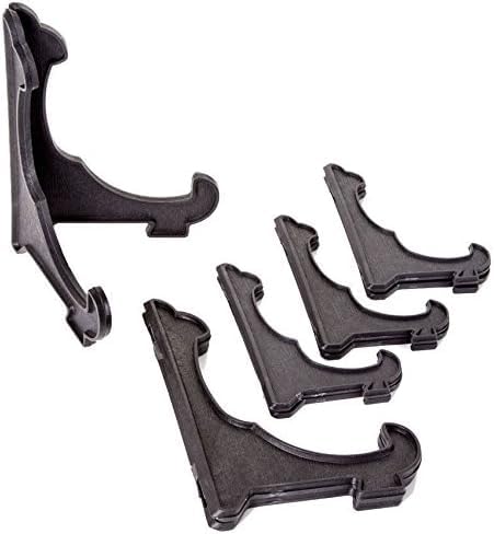 PEBBLE HUG5pc Display Stand, Easel Decorative Plate, Stand Easel Plate Stand Holder, Display Stand for Mobile, Photos, Books, Home Decor items (Black)