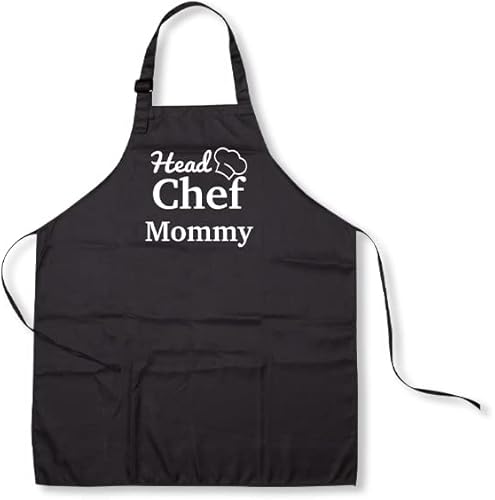 Miniatura 5 de Paquete de 2 delantales personalizados para padres e hijos, delantales ajustables con foto con nombre personalizado para cocina, cocina, hornear,