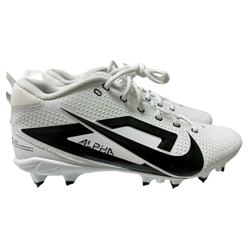 Nike Men's Alpha Menace-4 Wide Football Cleats Shoes White/Black #HM8435-100 - Size Men's 13.5 Wide