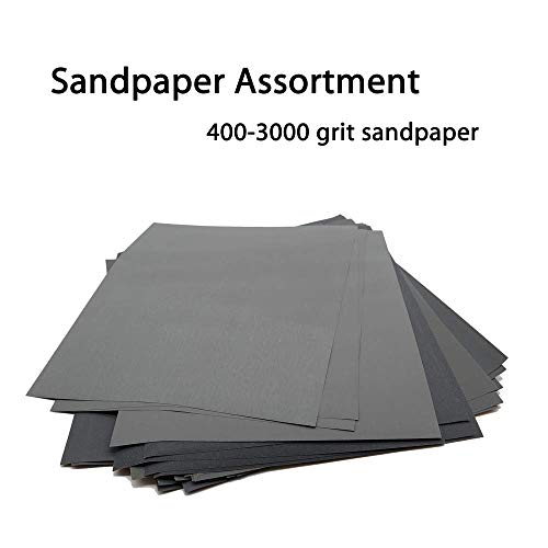24Pcs Wet Dry Sandpaper, 9 X 11 Inch Assorted Sandpaper Sheets 400 600 1000 1200 1500 3000 Grit For Automotive Sanding, Metal Polishing, Wood By Baisdy #TOP5