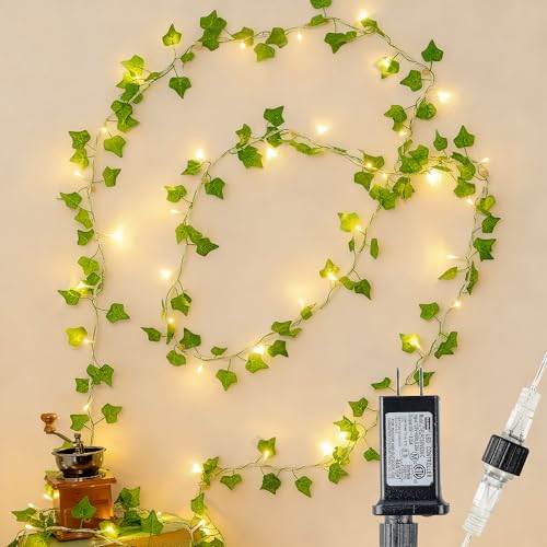 HEYFUNi Vines with Lights, 23 Ft 73 Led Fake Ivy