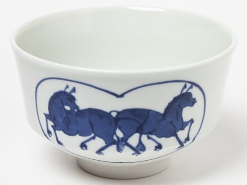 Amazon | 抹茶碗 染付 馬 手塚祥堂 ms-87 | 手塚祥堂 | 抹茶碗