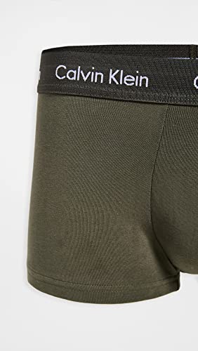 Calvin Klein underwear Men's Low Rise Trunks 3 Pack, Olive/Gentle/Red Carpet, L4