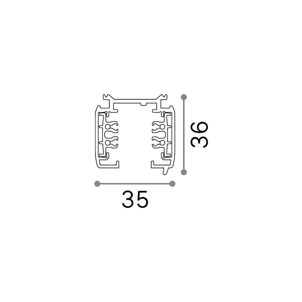 Ideal LUX Link trimless Profile 2000 mm Black Binario l 200 x h 3,6 x p 3,5 cm