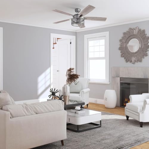 Honeywell Carnegie Ceiling Fan, Quiet Motor and Remote Control, 52", Silver - image 2