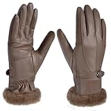 Gants en peau de mouton avec fourrure de manchette, chauds et tendance. Gardez vos mains au chaud et agréables par temps froid.
