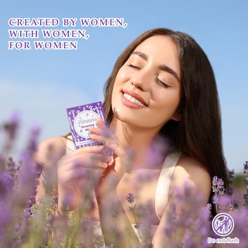 Tondiamo 200 Pcs Feminine Wet Wipes for Women Individually Wrapped Flushable Wipes Travel Size Soothing Personal Wipe Cleansing Natural Ingredients for Feminine Daily Use - Image 6
