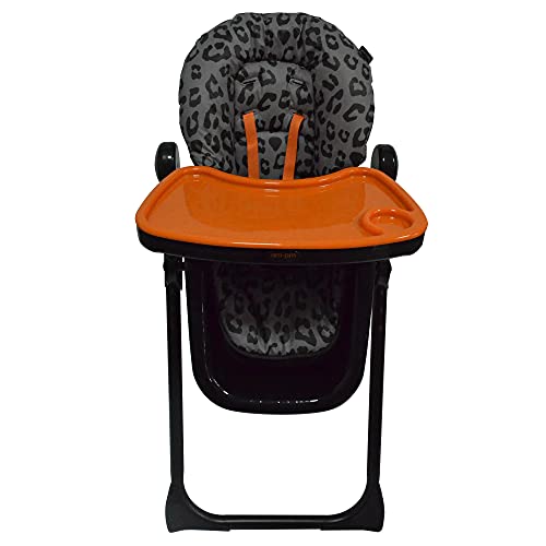 Image of Your Babiie ‘AM:PM by Christina Milian’ Black Leopard Fitzrovia Infant Highchair - Height-Adjustable Baby High Chair - Easy-Clean Foldable & Compact Weaning Highchair - Suitable from 6 Months