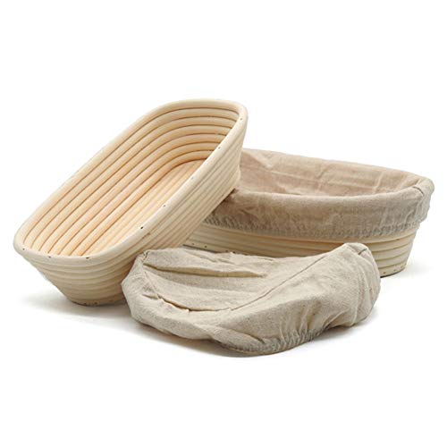 Alician Cestos Banneton ovais de pão com 3 tamanhos, molde de pão de ratã, 1 peça