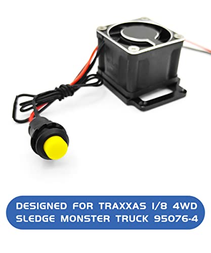 Hoplex Rc Car Motor Cooling Fan Aluminum Esc Motor Cooling Fan Heatsink With 21000 Rpm High Speed 4028 Fan Rc Motor Radiator For 1/8 Scale 4Wd Traxxas Sledge Monster Truck #TOP3