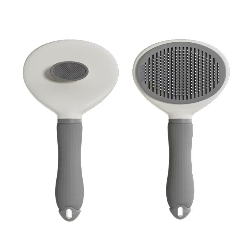 Image of Cat Brush for Shedding, Self Cleaning Slicker Brush, Soft Silicone Self Cleaning for Short and Long Haired Cats for Grooming and Massaging