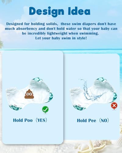 ALVABABY Swim Diapers 2pcs Reusable Baby Swim Diaper 9 Months-3T Adjustable Snap Washable Toddler Swimming Diaper for Pool Beach & Swim Lessons – Waterproof PUL Leak-Proof UPF 30+ Large Size — view 5