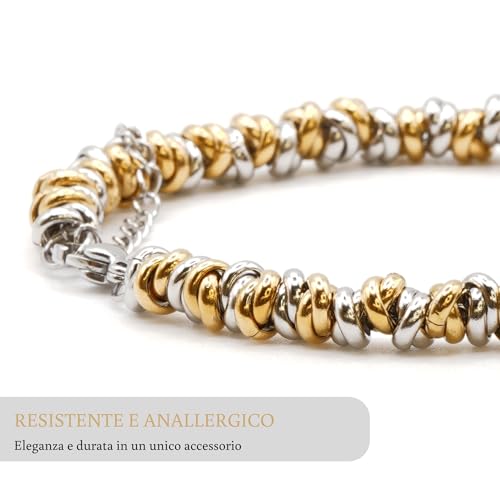 Omi Creative Concept - Bracelet Femme Tressé Nodini en Acier, Différentes Couleurs, Regolabile, Acier allié, Pas de gemme – vue 4