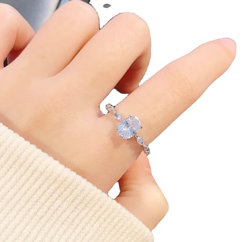 Pear Shaped Engagement Rings Classic Promise Ring 925 Sterling Silver Oval Cut AAAAA Zircon Cubic Zirconia Promise Engagement Wedding Band Rings for Women Size 62