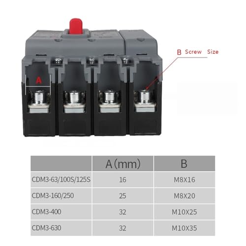 Disjoncteur à boîtier moulé MCCB 125A pour protection circuit triphasé - 3