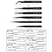 6pcs Stainless Steel Tweezer 1.0MM Anti Static Fix Repair Tool Kit for Electronics Jewelry Fine Craft Mobile phone Sticker Drill Industrial tweezers