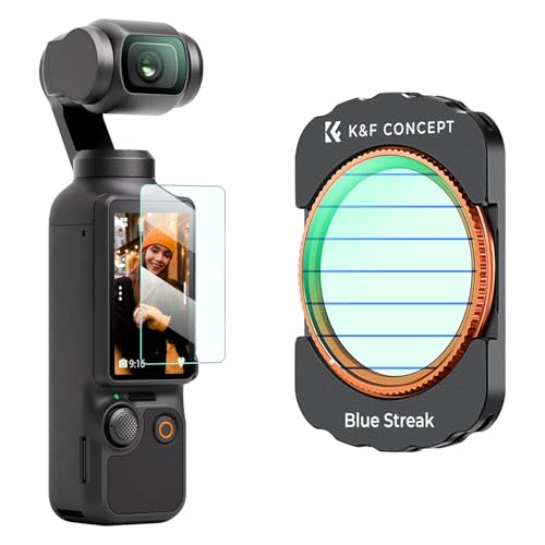 Filtre magnétique DJI Osmo Pocket 3 effet spécial Blue Streak avec vitre de protection écran